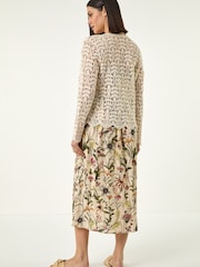 Roman Natural Crochet Edge To Edge Cardigan - Image 3 of 5