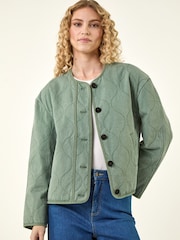 Grønn - Roman Cotton Twill Quilted Jacket - Bilde 1 av 5