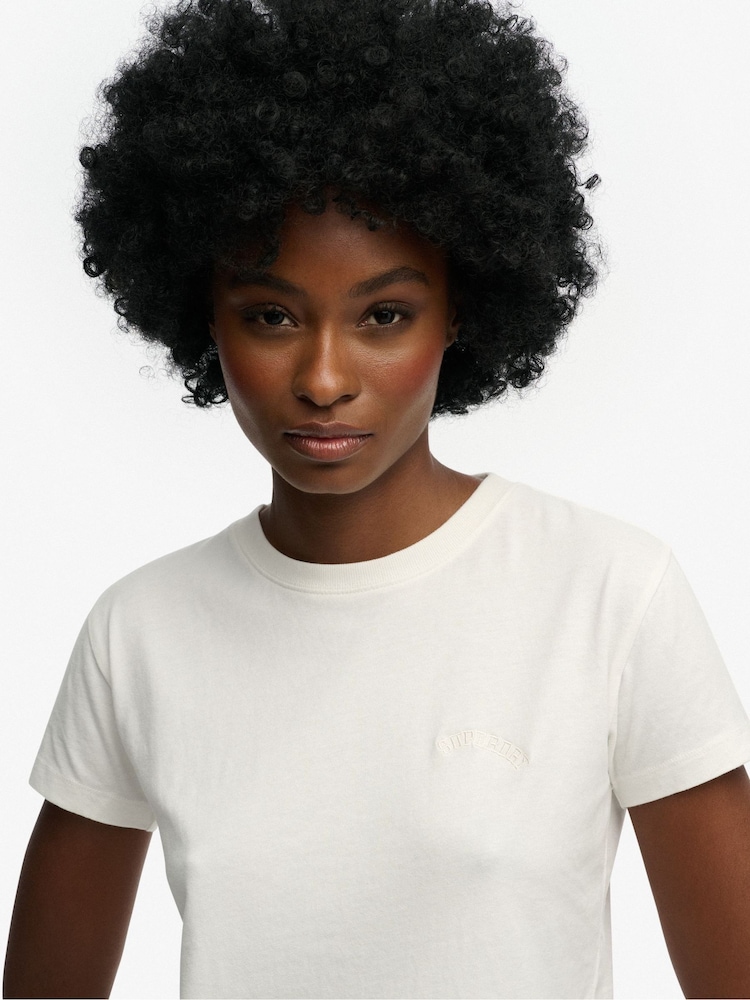 Superdry White Essential Logo Fitted T-Shirt - Image 3 of 3