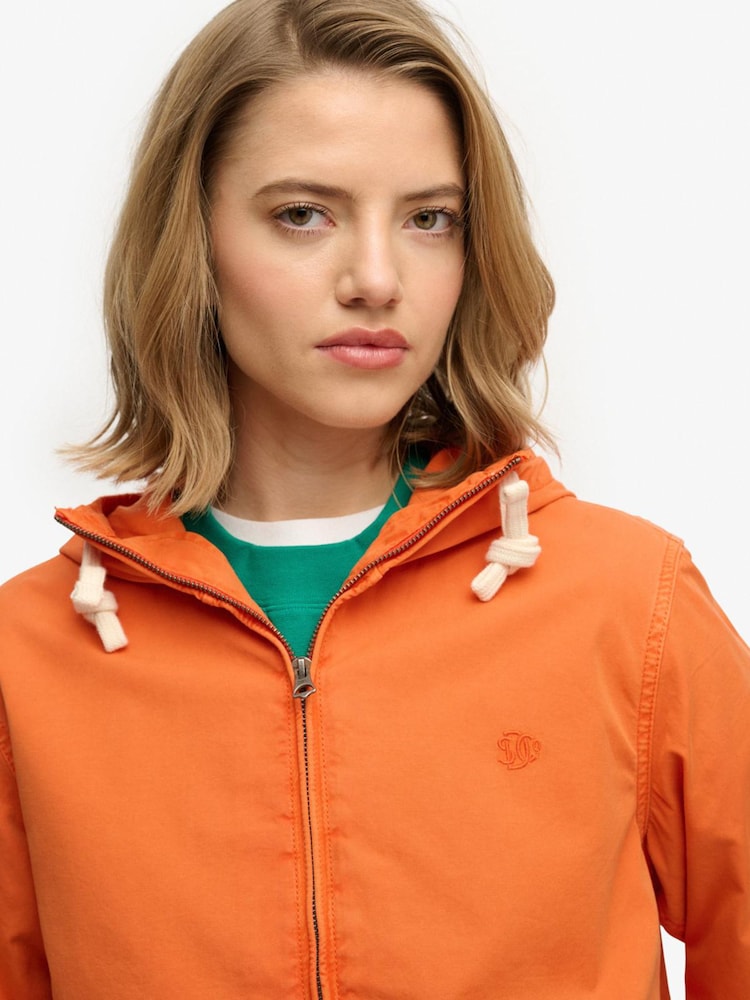 Superdry Orange Hooded Washed Twill Jacket - Image 6 of 6 Superdry Orange Hooded Washed Twill Jacket - Image 6 of 6
