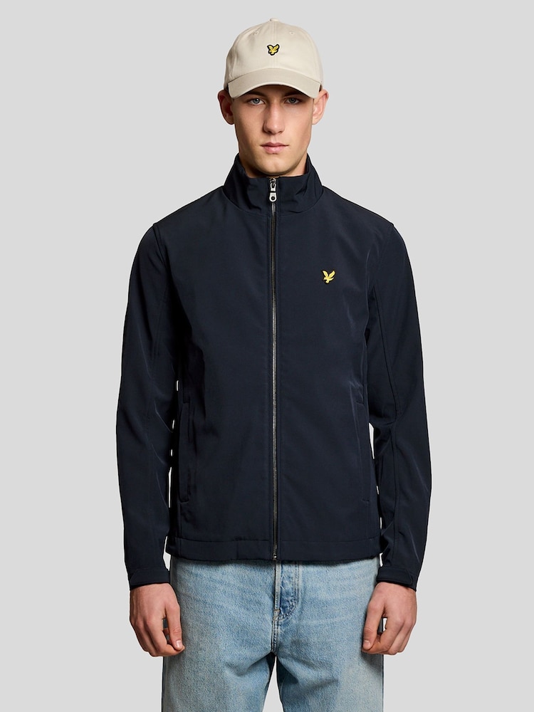 Lyle & Scott Blue Mesh Back Softshell Funnel Neck Jacket - Image 1 of 6