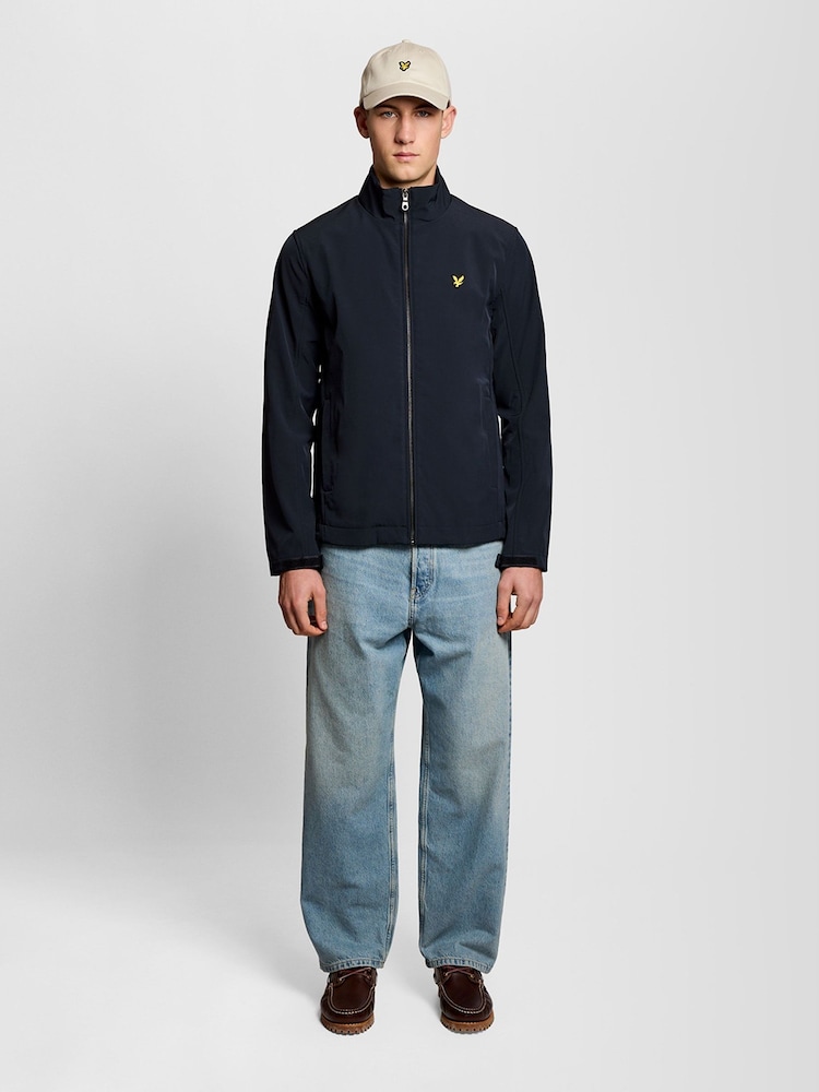 Lyle & Scott Blue Mesh Back Softshell Funnel Neck Jacket - Image 2 of 6
