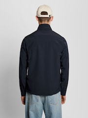 Lyle & Scott Blue Mesh Back Softshell Funnel Neck Jacket - Image 3 of 6