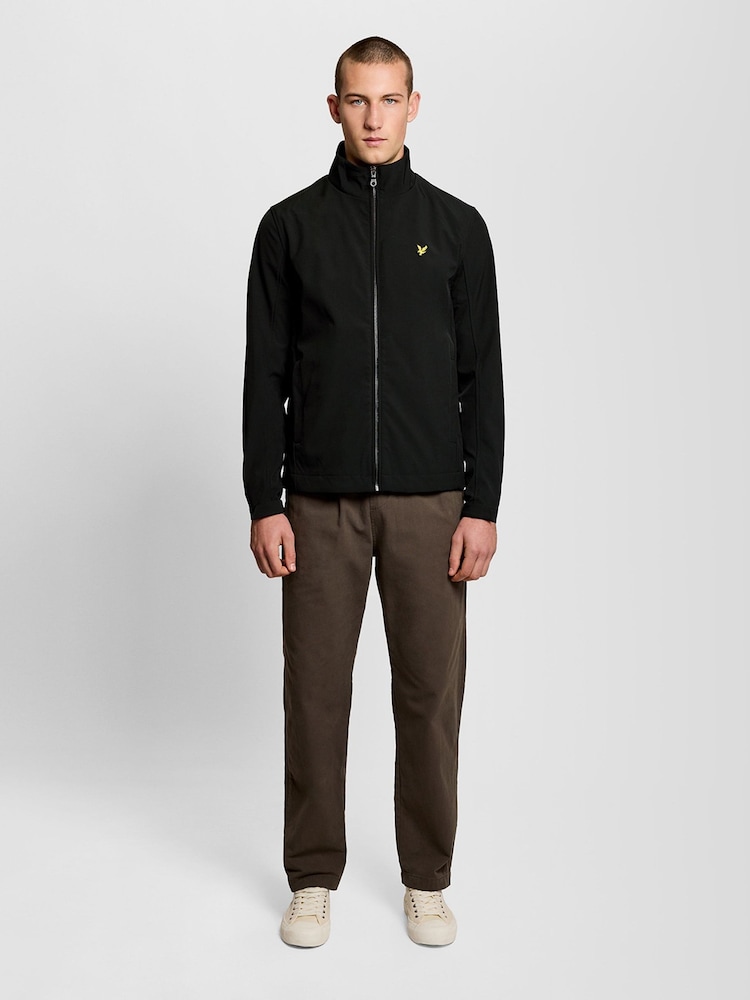 Lyle & Scott Black Mesh Back Softshell Funnel Neck Jacket - Image 2 of 6