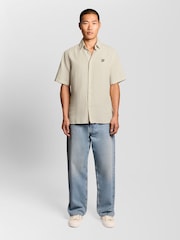 Lyle & Scott Grey Short Sleeve Linen Blend Shirt - Image 2 of 6