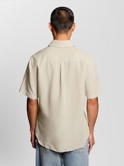 Lyle & Scott Grey Short Sleeve Linen Blend Shirt - Image 4 of 6