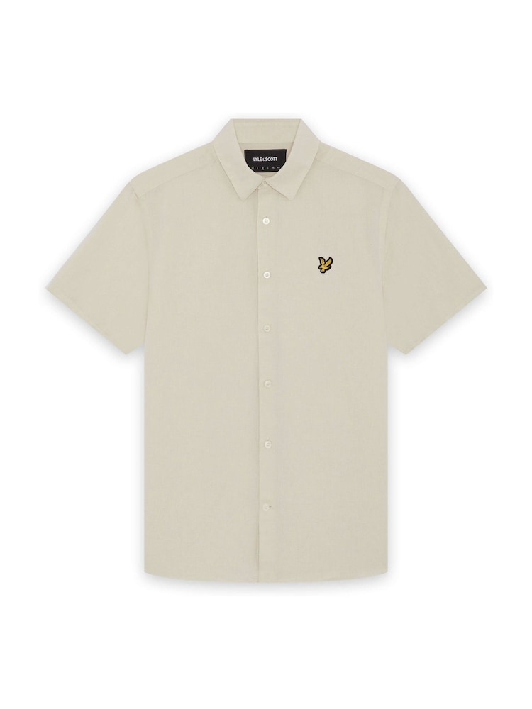 Lyle & Scott Grey Short Sleeve Linen Blend Shirt - Image 6 of 6