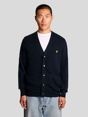 Lyle & Scott Blue Cotton V-Neck Cardigan - Image 1 of 6