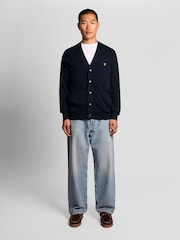 Lyle & Scott Blue Cotton V-Neck Cardigan - Image 2 of 6