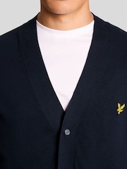 Lyle & Scott Blue Cotton V-Neck Cardigan - Image 4 of 6