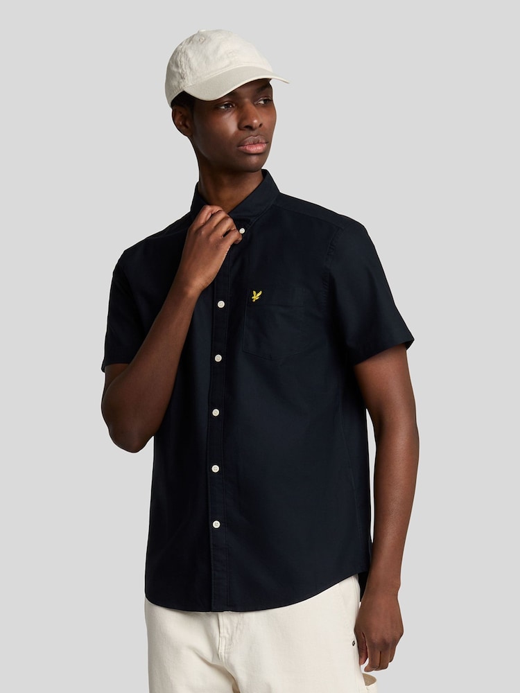 Lyle & Scott Blue Short Sleeve Oxford Shirt - Image 1 of 5