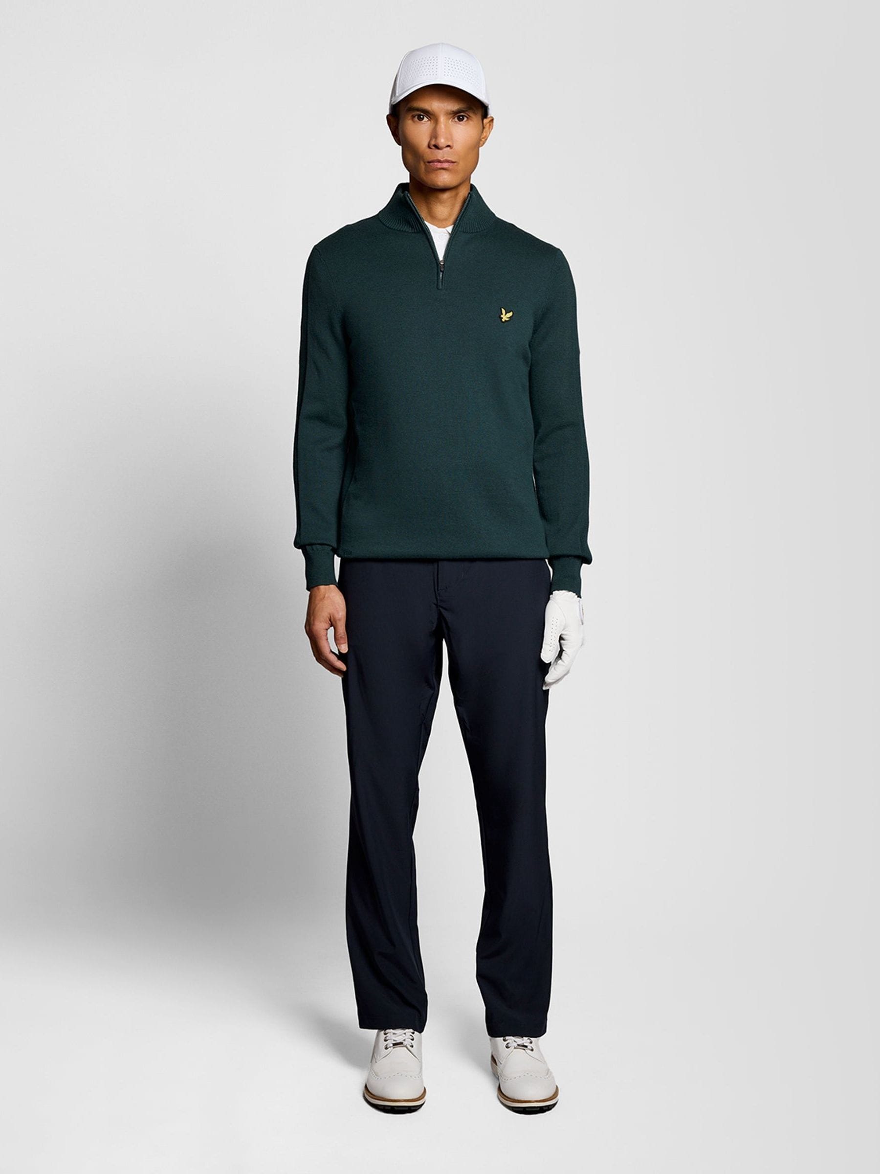 Buy Lyle & Scott Green Golf 1874 Quarter Zip Jumper from Next