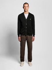 Lyle & Scott Black Cotton V-Neck Cardigan - Image 2 of 6