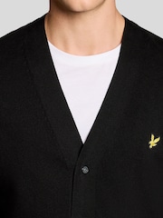 Lyle & Scott Black Cotton V-Neck Cardigan - Image 4 of 6