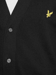 Lyle & Scott Black Cotton V-Neck Cardigan - Image 5 of 6