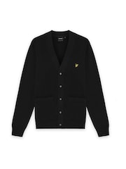 Lyle & Scott Black Cotton V-Neck Cardigan - Image 6 of 6