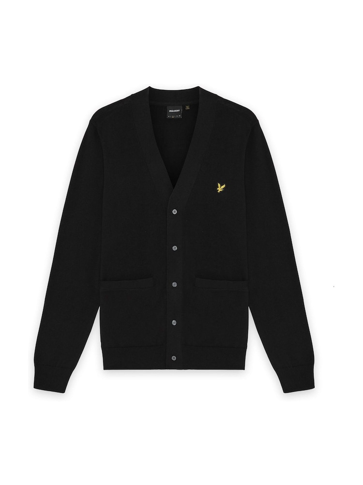 Lyle & Scott Black Cotton V-Neck Cardigan - Image 6 of 6