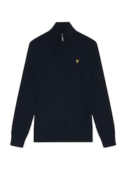 Lyle & Scott Blue Cotton Merino Quarter Zip Jumper - Image 1 of 1