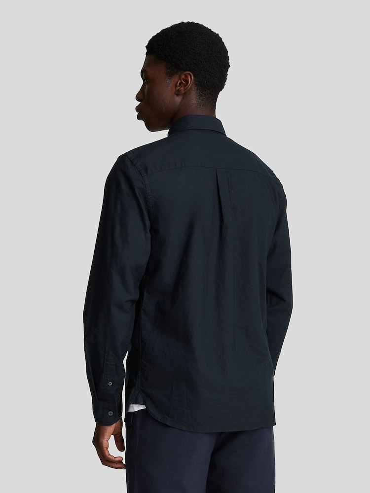 Zils - Lyle & Scott kokvilnas merino džemperis ar ceturtdaļas rāvējslēdzēju - Attēls 2 no 4