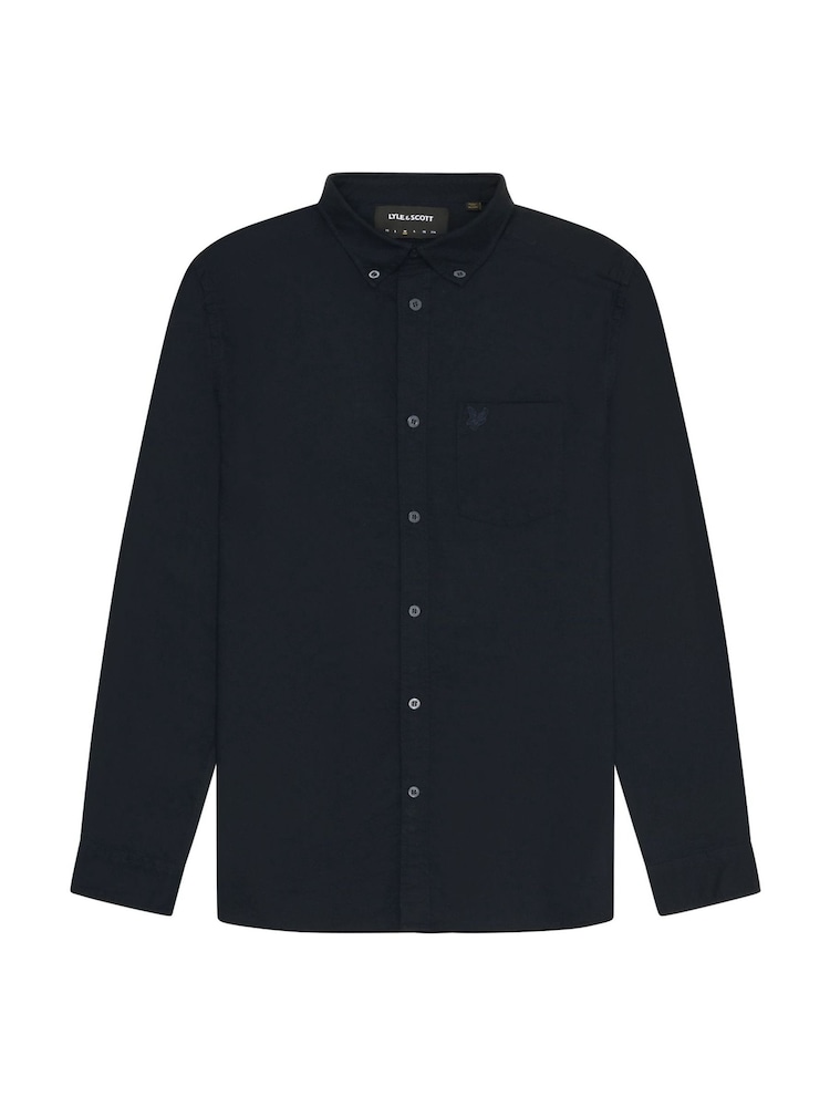 Zils - Lyle & Scott kokvilnas merino džemperis ar ceturtdaļas rāvējslēdzēju - Attēls 4 no 4