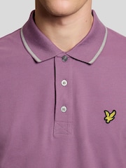 Lyle & Scott Purple Tipped Polo Shirt - Image 4 of 5