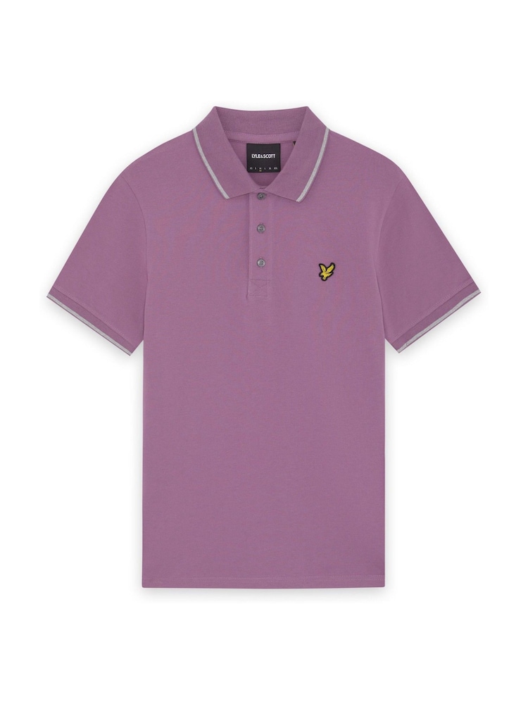 Lyle & Scott Purple Tipped Polo Shirt - Image 5 of 5 Lyle & Scott Purple Tipped Polo Shirt - Image 5 of 5