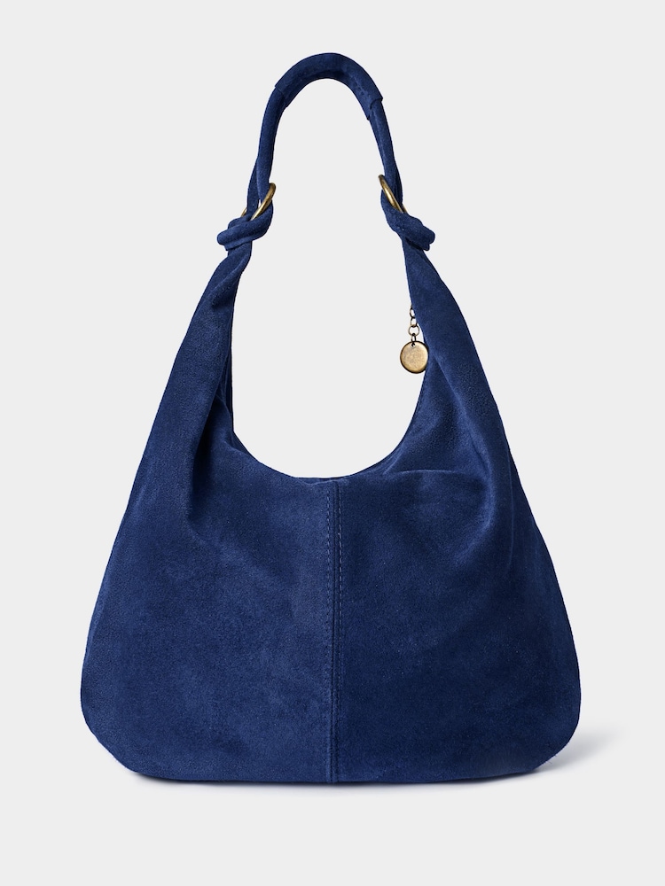 Joe Browns Blue Hobo Suede Bag - Image 1 of 3 Joe Browns Blue Hobo Suede Bag - Image 1 of 3