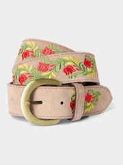 Joe Browns Natural Colette Embroidered Suede Belt - Image 1 of 3