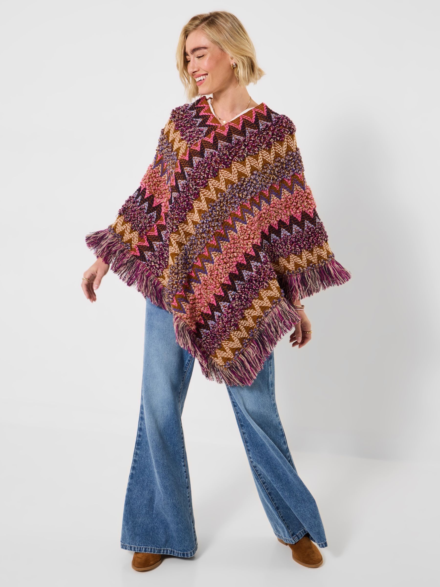 Buy Joe Browns Pink Free And Funky Multi Knit Poncho from Next