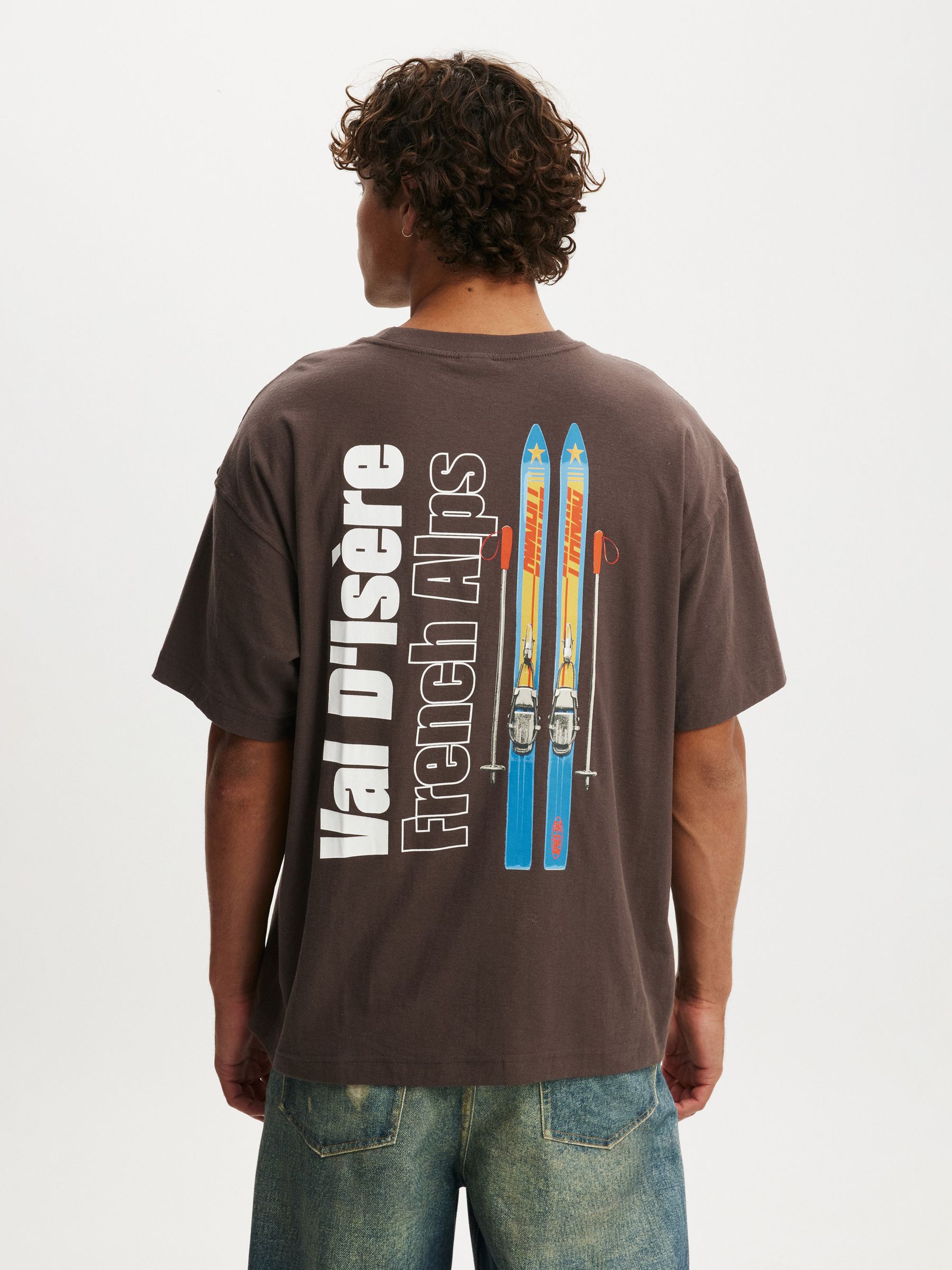 Buy Cotton On Brown Box Fit Graphic T-Shirt from Next Luxembourg