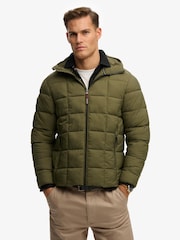 Superdry Green Hooded Box Quilt Fuji Lite Jacket - Image 3 of 7