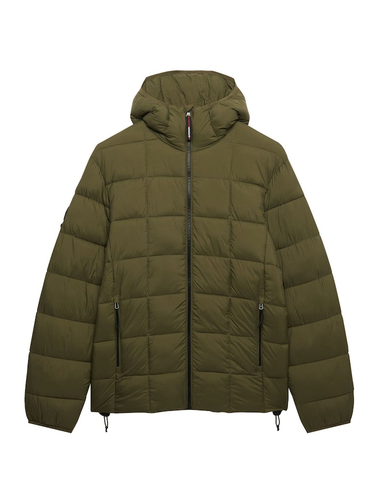 Superdry Green Hooded Box Quilt Fuji Lite Jacket - Image 7 of 7