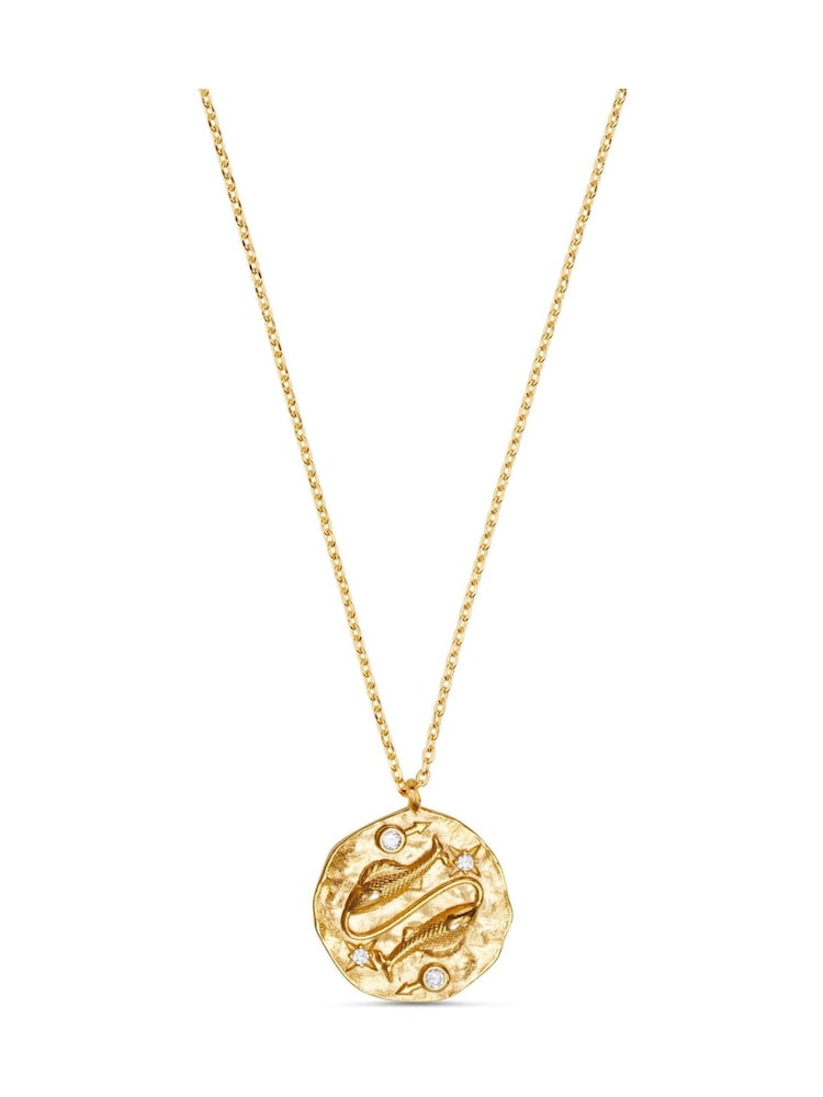 Orelia London Pisces Zodiac Gold Necklace - Image 2 of 3