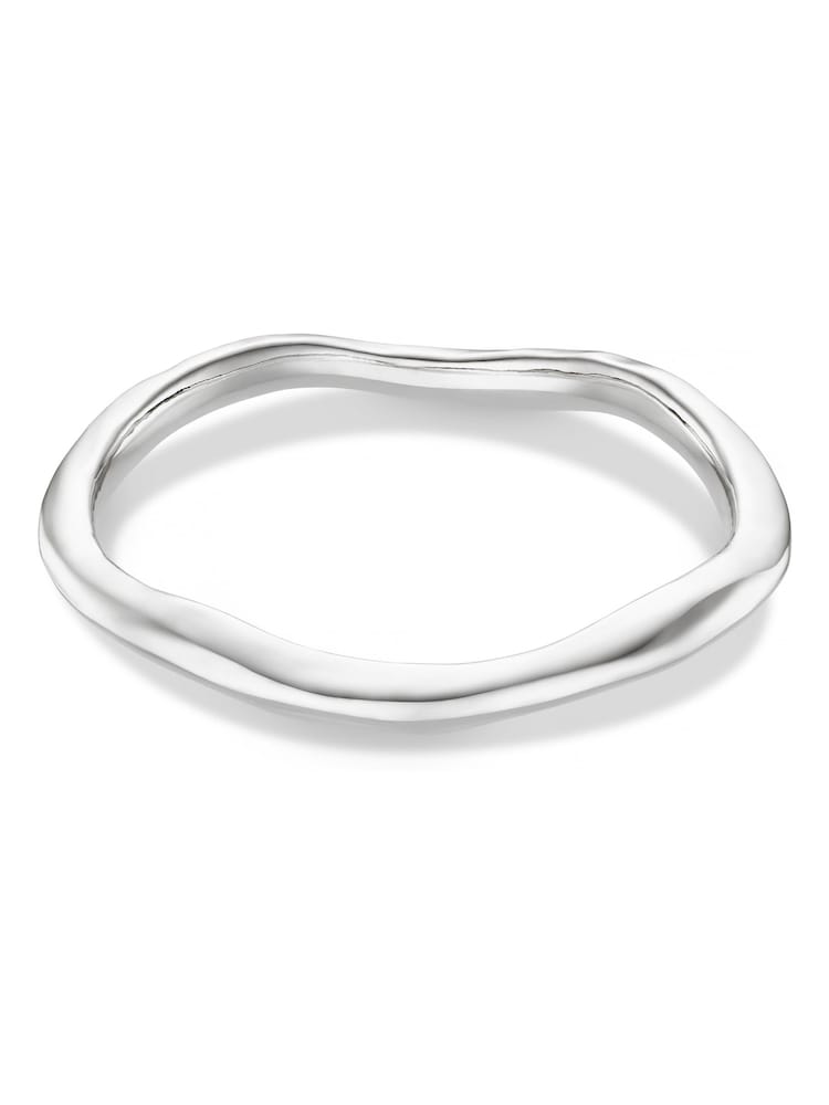 Orelia London Silver Tone Polished Hammered Bangle - Image 1 of 4