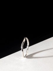 Orelia London Silver Tone Polished Hammered Bangle - Image 4 of 4