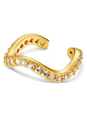 Orelia London Gold Fine Pave Wave Ear Cuff - Image 1 of 1