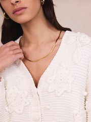 Mint Velvet White Applique Flower Cardigan - Image 4 of 7