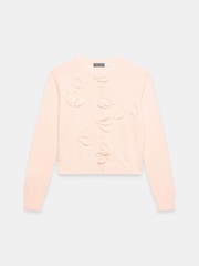 Mint Velvet Pink Floral Applique Popper Cardigan - Image 7 of 8