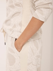 Mint Velvet Cream Jacquard Wide Trousers - Image 4 of 6