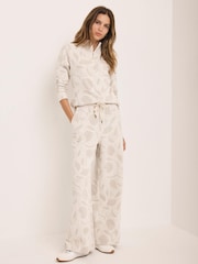 Mint Velvet Cream Jacquard Wide Trousers - Image 5 of 6