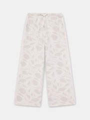 Mint Velvet Cream Jacquard Wide Trousers - Image 6 of 6
