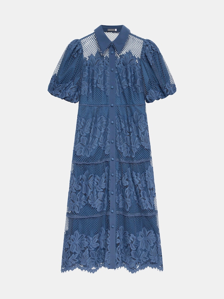 navy lace shirt dress Navy Wallis Petite Cotton Lace Belted Shirt Dress
