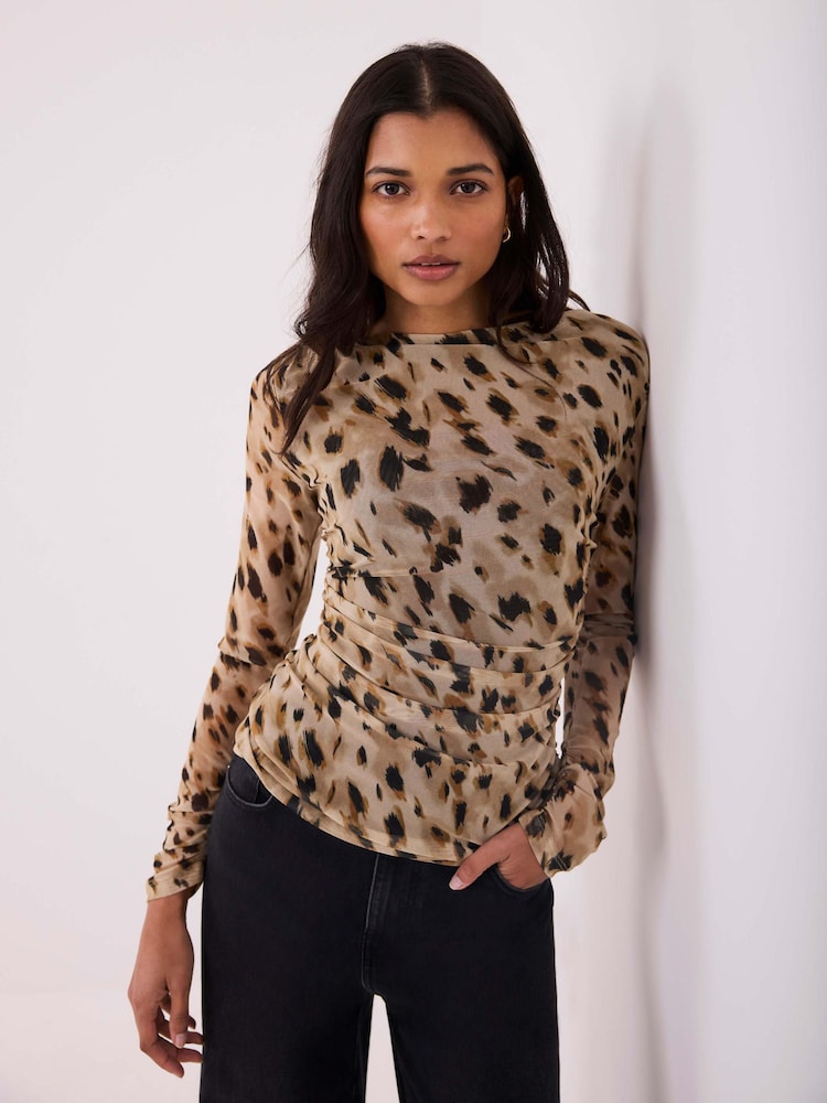 Mint Velvet Gold Mesh Long Sleeve Top - Image 1 of 8 Mint Velvet Gold Mesh Long Sleeve Top - Image 1 of 8