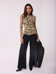 Mint Velvet Gold Mesh Long Sleeve Top - Image 6 of 8