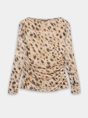 Mint Velvet Gold Mesh Long Sleeve Top - Image 7 of 8