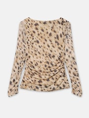 Mint Velvet Gold Mesh Long Sleeve Top - Image 8 of 8