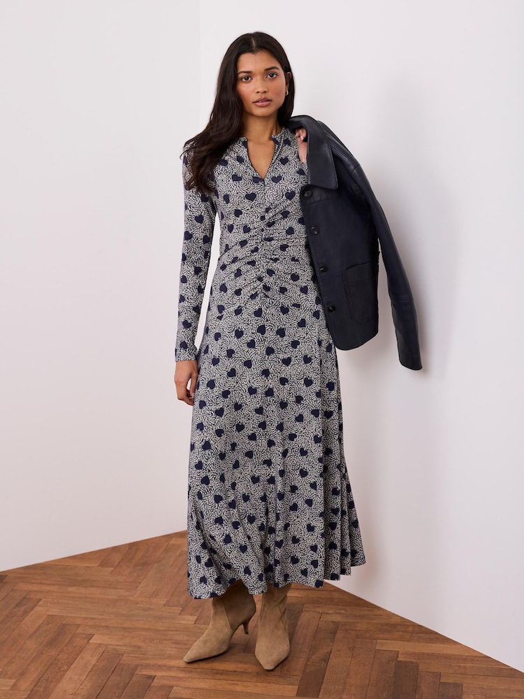 Azul - Mint Velvet Zip Jersey Midi Dress - Imagen 2 de 8