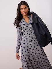 Azul - Mint Velvet Zip Jersey Midi Dress - Imagen 3 de 8