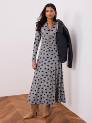 Azul - Mint Velvet Zip Jersey Midi Dress - Imagen 5 de 8
