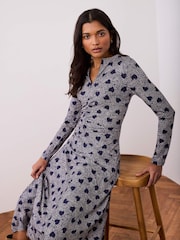 Azul - Mint Velvet Zip Jersey Midi Dress - Imagen 6 de 8